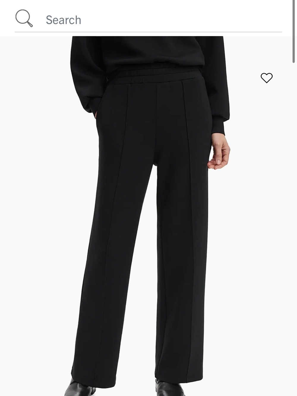 Black Varley Wide-Leg Ponte Pants size M